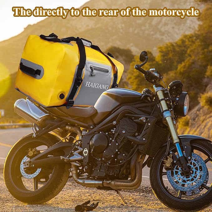 110L Waterproof Duffel Bag Heavy Duty Dry Bag Outdoors Large Storage Sack Zipper Marine Duffle Motorcycle Luggage,Strap Adjustable for Kayaking,Boating,Camping,Beach Rafting Fishing Yellow-StrideForce Fitness