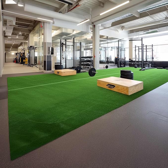 Yescom Sports Sled Strips Turf Gym Turf Flooring 50'x3'(150 Sq.Ft) 1.38" H for Weight Sled Push Gym Equipment Outdoor Indoor Use-StrideForce Fitness