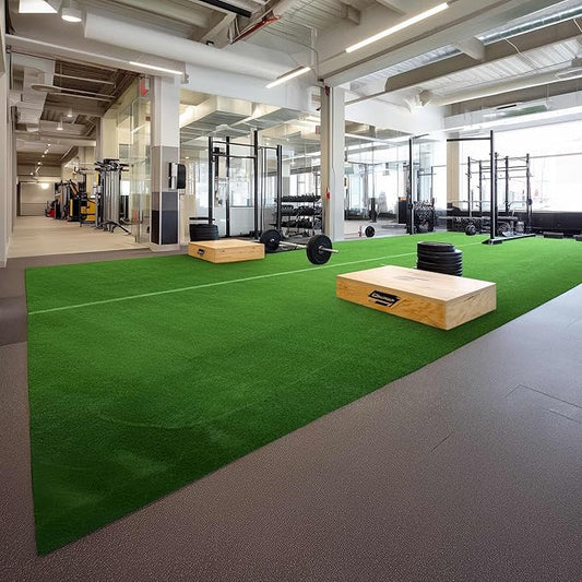 Yescom Sports Sled Strips Turf Gym Turf Flooring 50'x3'(150 Sq.Ft) 1.38" H for Weight Sled Push Gym Equipment Outdoor Indoor Use-StrideForce Fitness