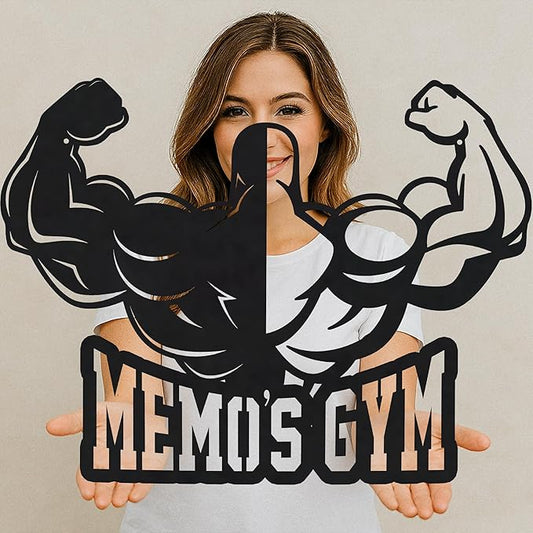 Custom Gym Metal Wall Art, Personalized Gym Name Sign Decoration For Room, Gym Metal Wall Home Decor, Personalzed Fatherd Day Gym For Room, Gym Lover, Workout motivational wall decor, Gifts for men, husband, dad, papa, grandpa-StrideForce Fitness