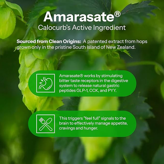 Calorie Control Supplement 6X Natural GLP-1 Activator, Official & Patented Amarasate Formula, Plant Based GLP1 Supplement, Manages Appetite, Hunger & Cravings, 1 Month Average Supply, 180 Count-StrideForce Fitness