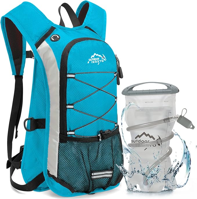 Hydration Pack Backpack, Lightweight Water Backpack with 2L Leakproof Hydration Bladder Daypack for Men Women,Running Hydration Vest for Outdoor Trail-StrideForce Fitness
