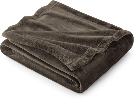 Bedsure Fleece Blanket Twin Size Brown - 300GSM Lightweight Plush Fuzzy Cozy Soft Warm Blanket for Bed, Sofa, Couch, Travel, Camping, 60x80 inches-StrideForce Fitness