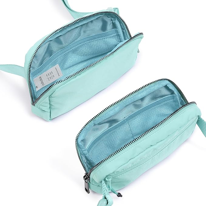 ODODOS Unisex Mini Belt Bag with Adjustable Strap Small Fanny Pack for Workout Running Traveling Hiking, Icing Blue-StrideForce Fitness