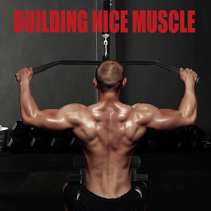 LAT All-in-one Machine with High and Low Pulley Station, LAT PullDown and LAT Row Cable Machine, LAT Tower with Adjustable Leg Support for Home Gym Total Body Training-StrideForce Fitness