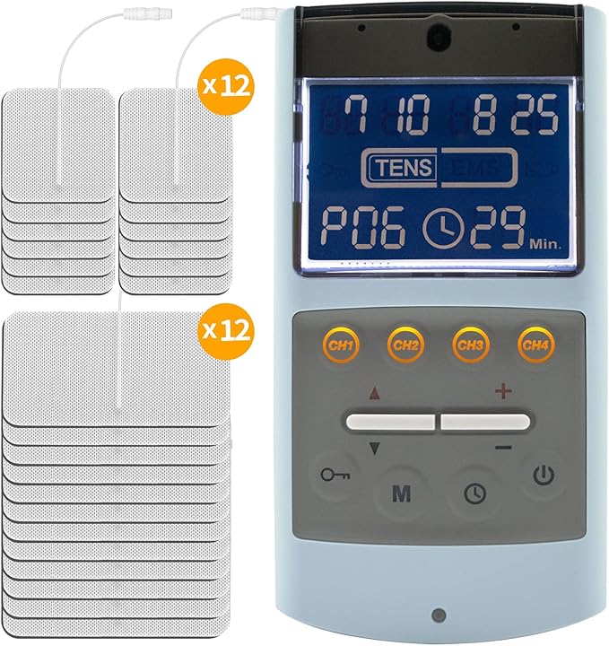 iStim TENS EMS Muscle Stimulator, EV-906 for Pain Relief and Muscle Strengthening, Japanese Gelled Electrodes Included-StrideForce Fitness