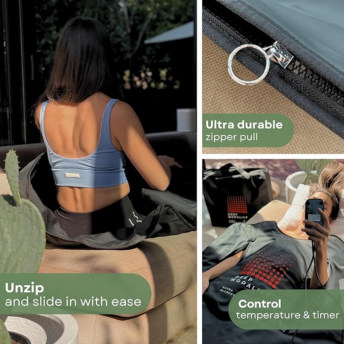 Pro M3 - Infrared Sauna Blanket | Detox, Wellbeing & Recovery | Highest Grade Materials + Jade & Tourmaline for Enhanced Therapy, Adjustable Temp 77-176°F, 6ft x 3ft (Mineral Edition)-StrideForce Fitness