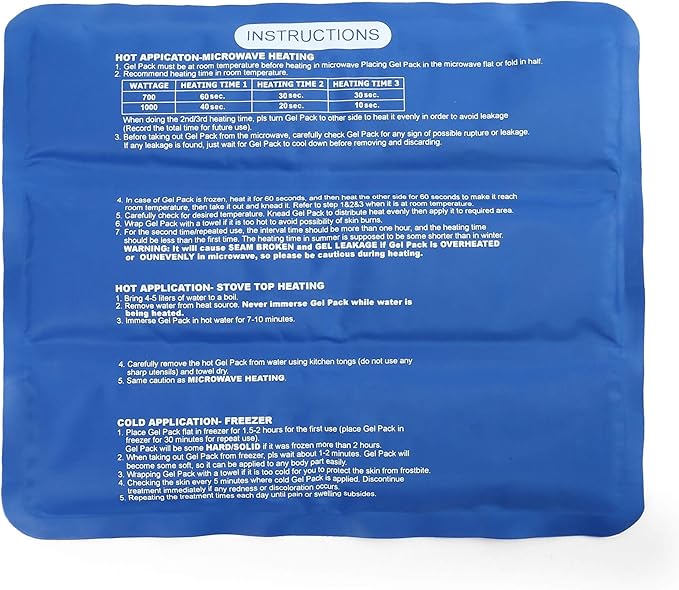 LotFancy Ice Pack for Injuries, Reusable Large Hot Cold Pack for Therapy, Heating or Cooling Gel Pad for Back Shoulder Knee Waist Sprains, Muscle or Joint Pain Relief, 14" x12"-StrideForce Fitness