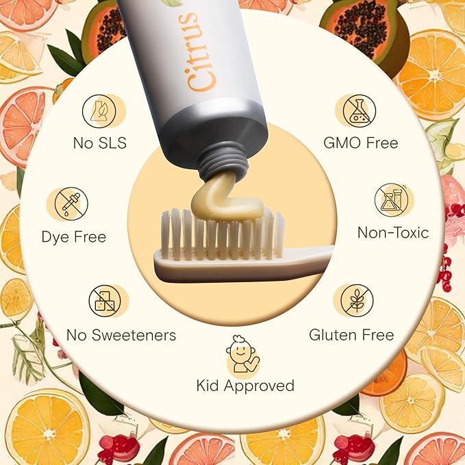 Revitin Toothpaste | Fluoride-Free Prebiotic Citrus Tooth Gel | No SLS, Gluten Free, Dye Free, GMO Free, No Sweeteners | Non-Toxic, Kid Approved