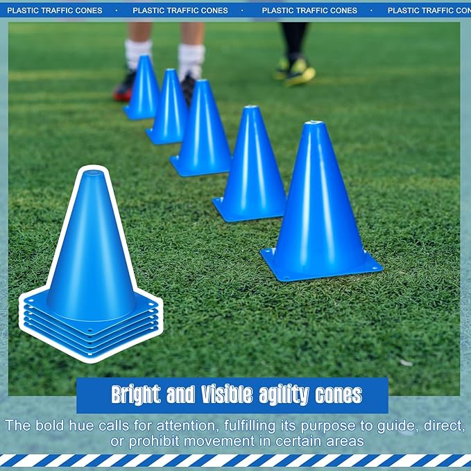 Syhood 30 Pack 7 Inch Plastic Traffic Cones Sports Training Agility Marker Mini Cones for Soccer, Skating, Football, Basketball, Indoor and Outdoor Games Sports Practice Equipment-StrideForce Fitness