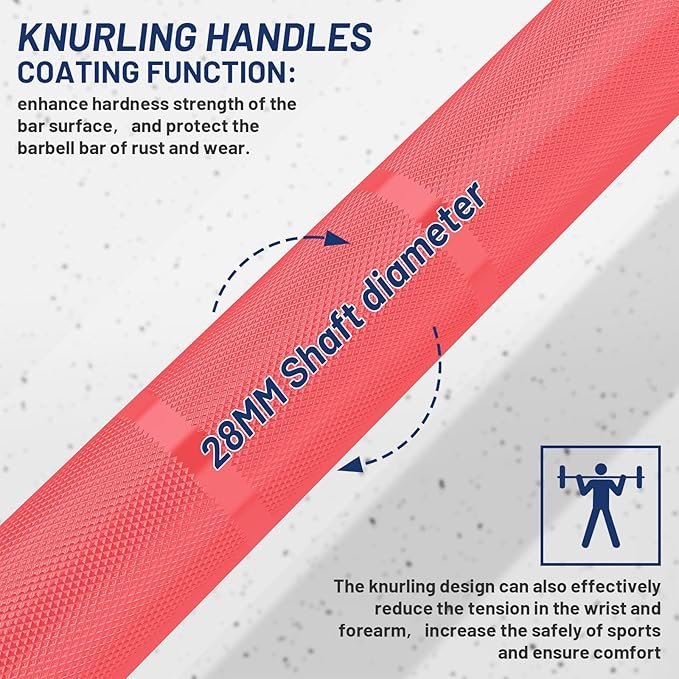 7ft Olympic Barbell Bar 45LB Load 1500lbs Capacity Available, for Gym Home Exercises, Weightlifting, Powerlifting for 2" Olympic Plates-StrideForce Fitness