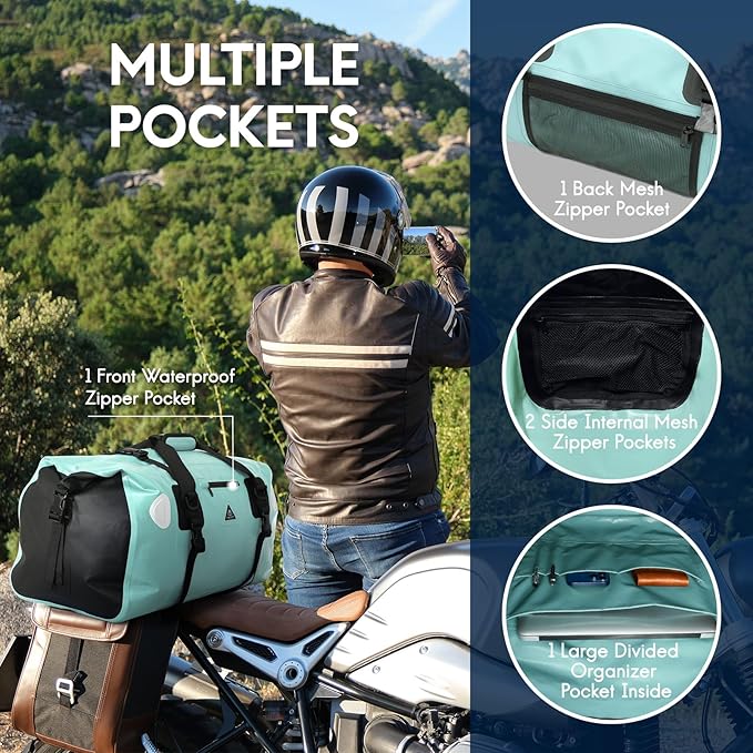 Haimont Waterproof Duffel Bag Roll-top Dry Duffel Bag with Quick-fixed Straps for Motorcycling, Rafting, Boating, SUP, Kayaking, Travel, 50L/70L-StrideForce Fitness