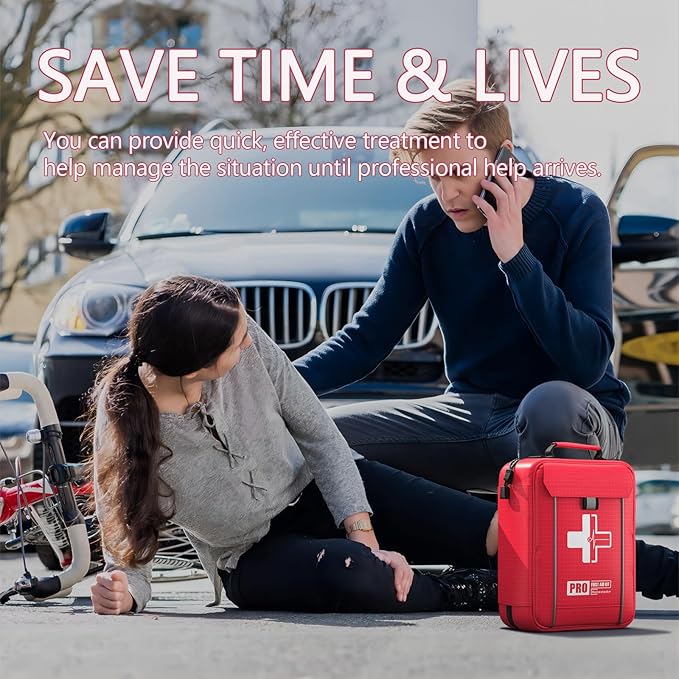 First Aid Trauma Kit,Comprehensive First Aid Kit with Labelled Compartments, Molle System Emergency Kits for Cars, Home, Office, Backpacking, Camping, Traveling, and Cycling-265 Piece-StrideForce Fitness