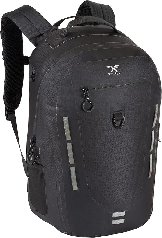 Submersipack Waterproof Backpack - Submersible, Inflatable, Floating TPU Coated Durable Nylon Dry Bag with Airtight Zipper for Kayak, Fishing, Boating, Hiking, Paddle Board (Black, 25L)-StrideForce Fitness