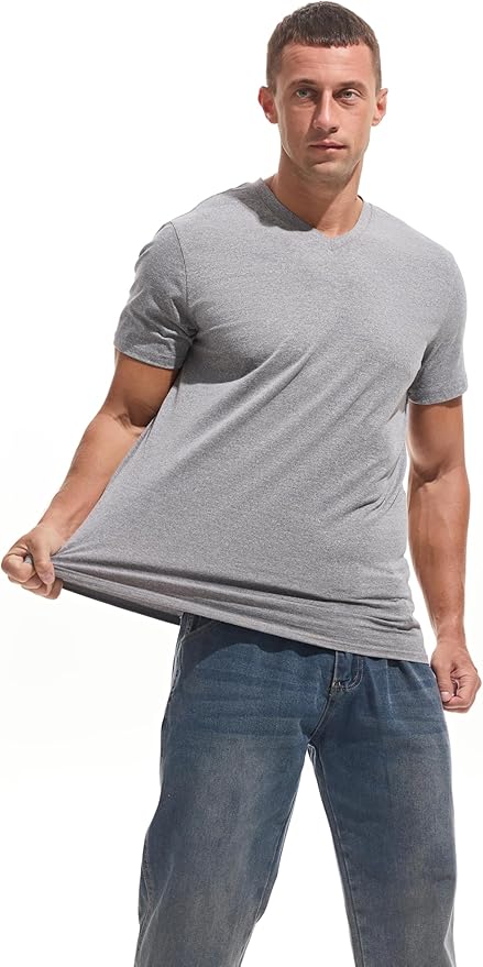 VEIISAR Premium V Neck T Shirts for Men - Modern Fitted Tees Vneck Undershirts-StrideForce Fitness