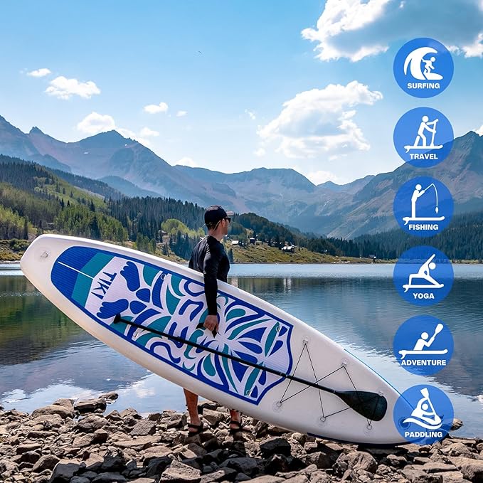 FunWater Inflatable Ultra-Light Stand Up Paddle Board for All Skill Levels with Premium SUP Paddleboard Accessories,Non-Slip Comfort Deck for Youth & Adults-StrideForce Fitness