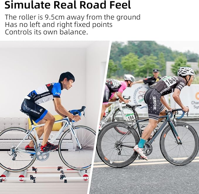 ROCKBROS Bike Rollers Adjustable Bike Trainer Stand Foldable Indoor Cycling Bicycle Roller with Resistance for MTB Road Bike Exercise-StrideForce Fitness