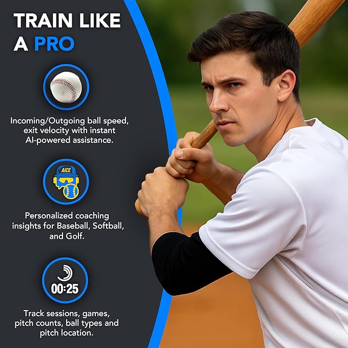 TAG One Sports Radar (120 Ft Range) – AI-Powered Radar Speed Gun with Real-Time Coaching Feedback – Bluetooth Speed Training Device for Baseball, Softball & Golf with App Integration-StrideForce Fitness
