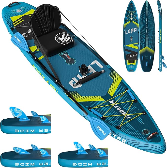 Lead 11‘ x 33" / 12’×35" Inflatable Stand Up Paddle Board - Premium SUP Board Kit - Ultra Stable Paddleboard for Adults & Youth - All Skill Levels - for Lakes, Oceans-StrideForce Fitness