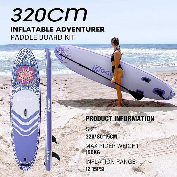 Inflatable Paddle Board,Stand Up Paddle Board Set, Extra Wide SUP Board with Removable Fin, Floating Paddle, Hand Pump, Waterproof Phone Pouch,Traveling Board-StrideForce Fitness