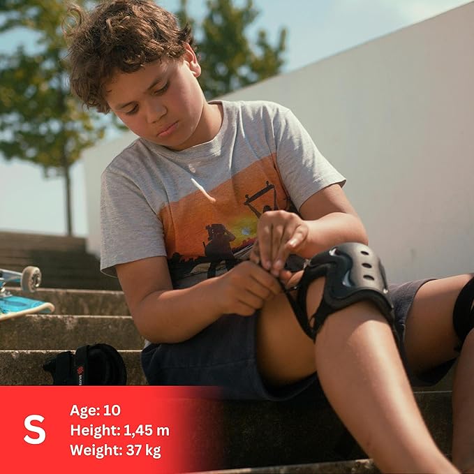 SKATEWIZ Skating Protective Gear Adults & Kids [6pc] incl. Knee Pads, Elbow Pads Wrist Guards for Roller Skating & Skateboarding-StrideForce Fitness