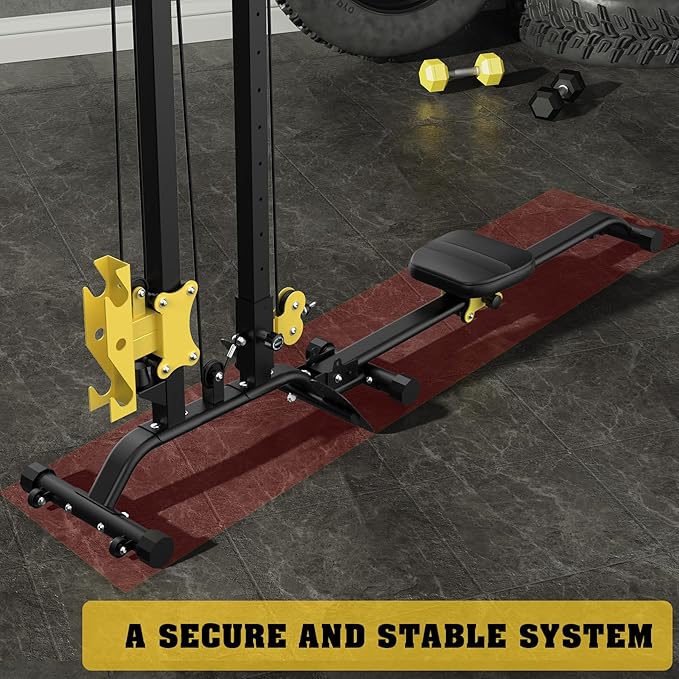 Multi-Functional Cable Station LAT Pull Down Machine Low Row Cable & Rowing Machine Workout Combo for Home Gym-StrideForce Fitness