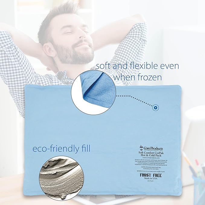 Core Products Soft Comfort CorPak – Reusable Hot & Cold Therapy Pack, Ice Pack for Injuries, No-Frost Compress for Muscle, Back & Joint Pain Relief – 12.5" x 18.5", Made in USA-StrideForce Fitness