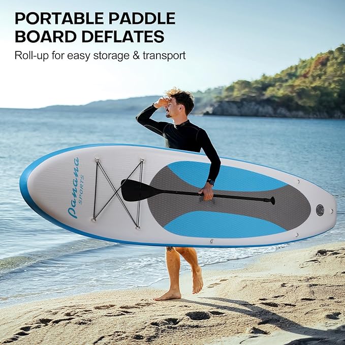 Panana Inflatable Stand Up Paddle Board, 10'x31 x6 SUP with Premium Paddle Board Accessories Kit, Anti-Slip EVA Deck for Adults Youth of All Skill Levels-StrideForce Fitness