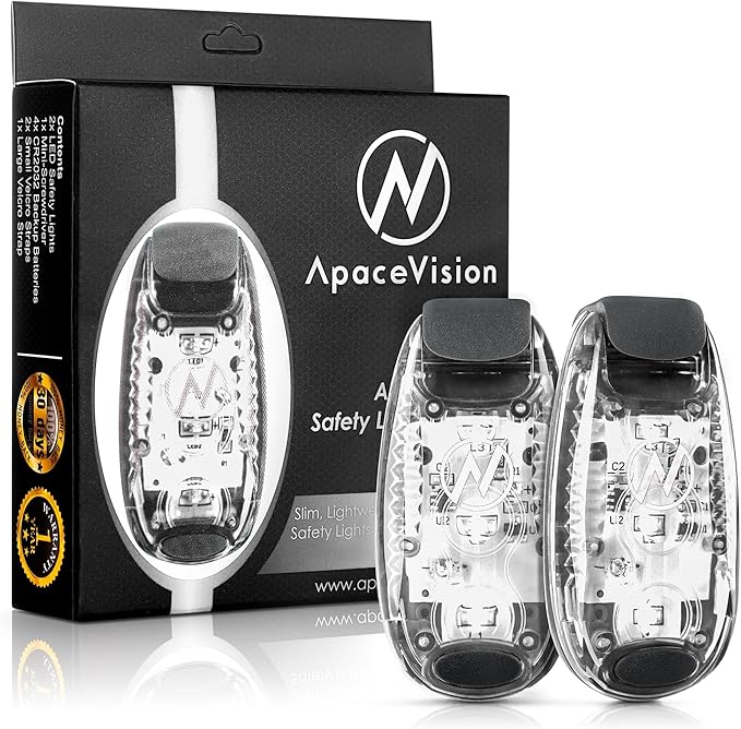 LED Safety Light (2 Pack) - Clip On Strobe/Running Lights for Runners, Dog, Bike, Walking, Boat, Kayak, Stroller and More - High Visibility Accessories for Your Reflective Gear, Bicycle-StrideForce Fitness