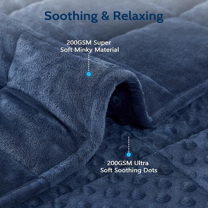 L'AGRATY Weighted Blanket for Adult - 60"x80" 20lbs Minky Dots Heavy Blanket with Glass Beads: Soft Breathable for All-Season Summer Fall Winter Thick Comfort for Sleeping-StrideForce Fitness