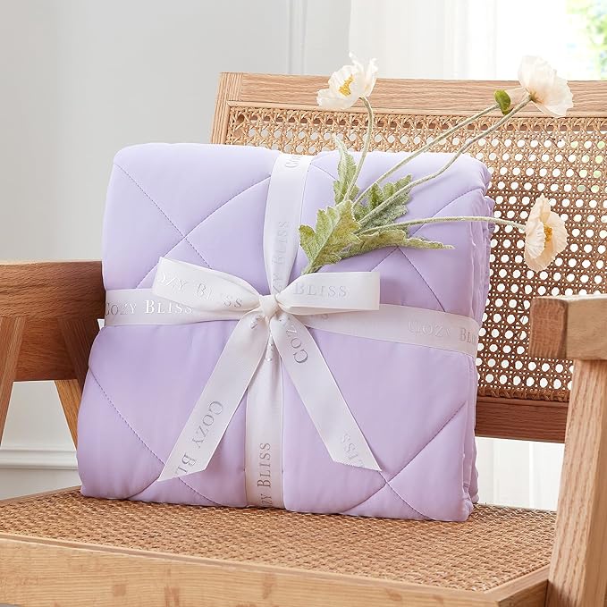 Cozy Bliss Cooling Throw Blanket for Hot Sleepers, Q-Max 0.4 Cooling Comfort 50x70, Cold Blankets for Night Sweats Sleeping, Ultra-Cool Lightweight Breathable Summer Blanket for Bed Travel-StrideForce Fitness