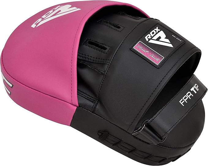 RDX Boxing Pads Focus Mitts, Maya Hide Leather Curved Hook and Jab Target Hand Pads, Great for MMA, Kickboxing, Martial Arts, Muay Thai, Karate Training, Padded Punching, Coaching Strike Shield-StrideForce Fitness