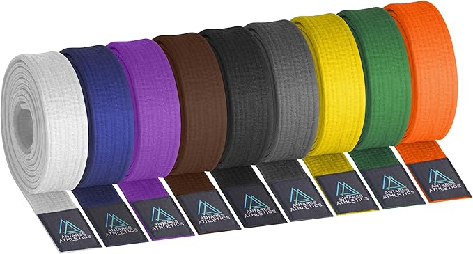 BJJ Belt for Men & Women Brazilian Jiu Jitsu Belt with Ranking Stripes Sleeve Bar Kids Jiu Jitsu Gi Belt-StrideForce Fitness