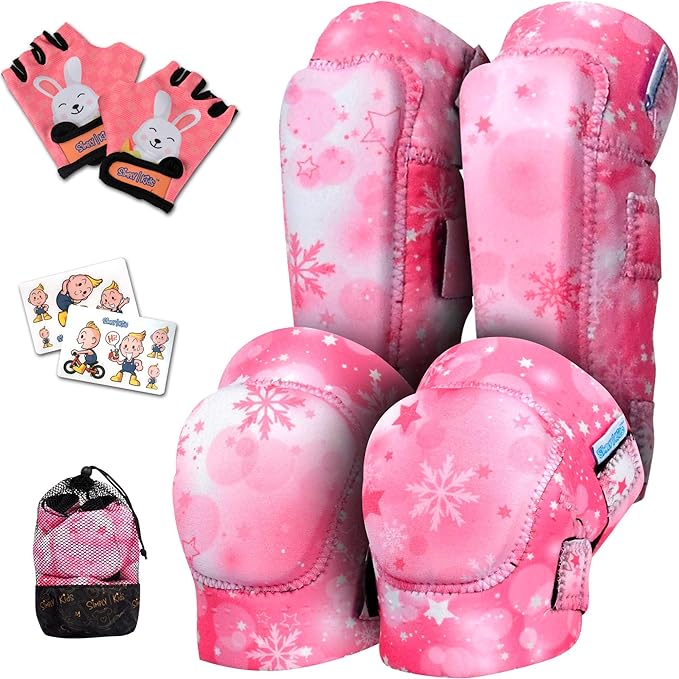 Soft-Style Kids Knee and Elbow Pads with Bike Gloves, Flexible Impact-Resistant Gear for Ages 2-11, Designed for Balance Bikes, Roller-Skating, and Skateboarding-StrideForce Fitness
