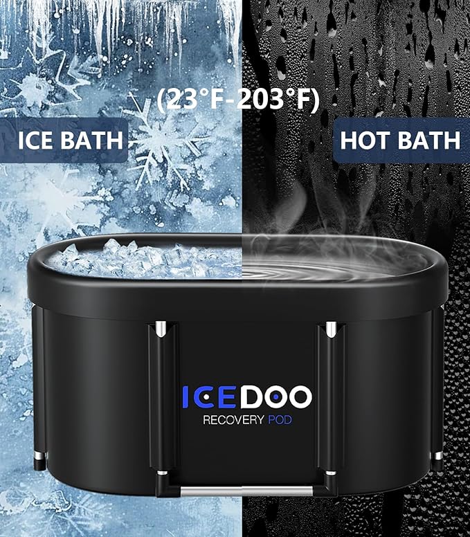 Upgrade XL 139 Gal Large Oval Ice Bath Tub for Athletes,Multiple Layered Portable Outdoor Cold Plunge Tub for Recovery,Cold Plunge for Family - Foldable Bathtubs for Gyms,Indoor,Outdoor use.-StrideForce Fitness