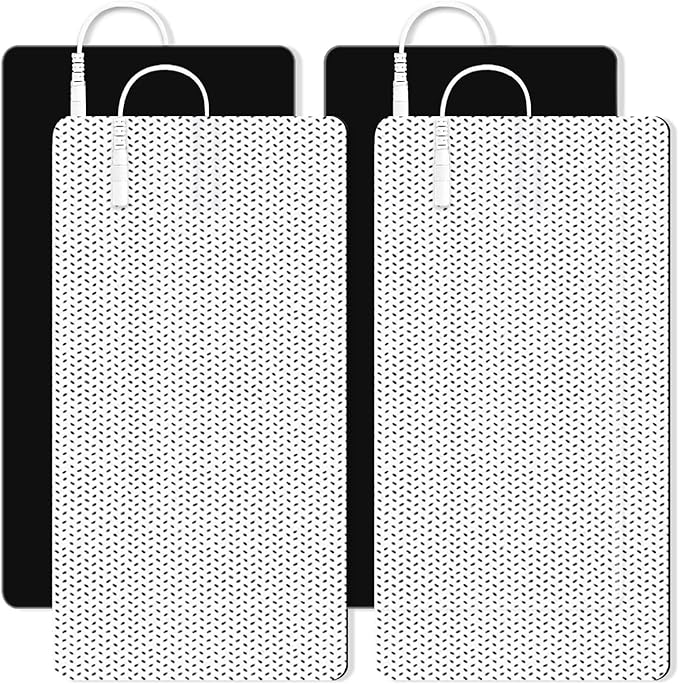 TENS Unit Replacement Pads for Waist and Lower Back Pain Relief 4X8" Large TENS Unit Pads Self-Adhesive Electrode Pads Compatible with TENS 7000, AUVON TENS- 4 Pcs-StrideForce Fitness