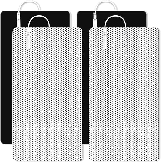 TENS Unit Replacement Pads for Waist and Lower Back Pain Relief 4X8" Large TENS Unit Pads Self-Adhesive Electrode Pads Compatible with TENS 7000, AUVON TENS- 4 Pcs-StrideForce Fitness