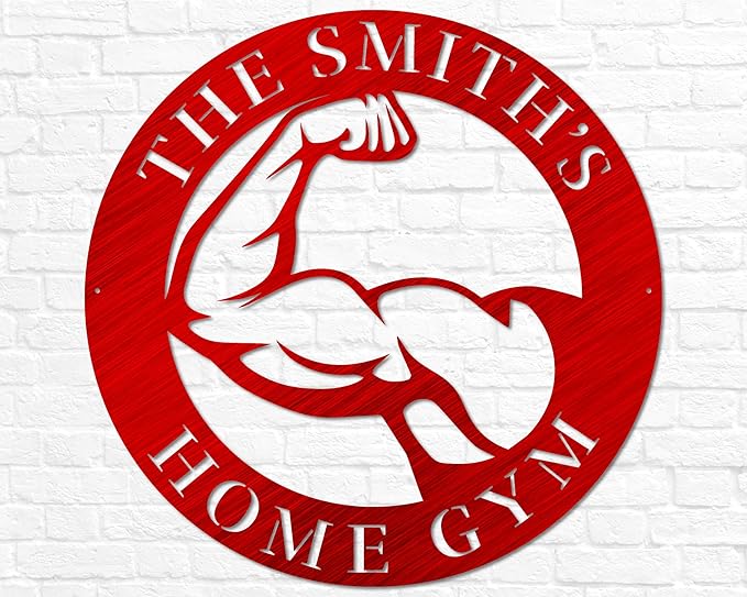 Metal Fitness Sign | Custom Home Gym Sign | Weightlifting Gift | Workout Room Decor | Gym Wall Art | Cross Fit Sign | Fitness Gift-StrideForce Fitness