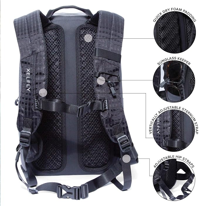 Submersipack Waterproof Backpack - Submersible, Inflatable, Floating TPU Coated Durable Nylon Dry Bag with Airtight Zipper for Kayak, Fishing, Boating, Hiking, Paddle Board (Deep Blue, 25L)-StrideForce Fitness