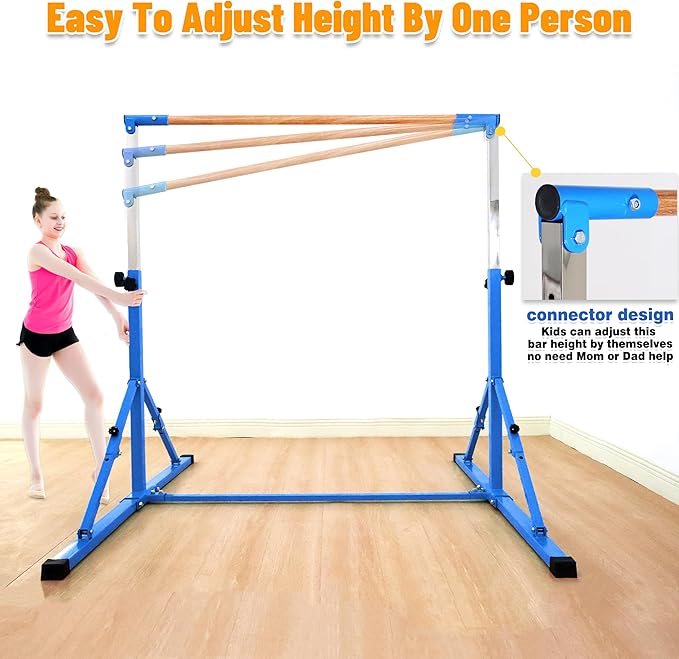 4FT/5FT Gymnastic Bar Set Gymnastics Horizontal Bar Gymnastics Kip Bar for Kids Home Use-StrideForce Fitness