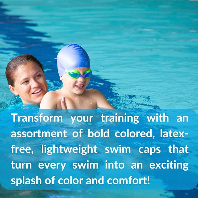 Sporti Silicone Swim Cap for Kids, Unisex Youth Swimming Cap, Protection Bathing Caps for Your Children, Aged 2-10-StrideForce Fitness