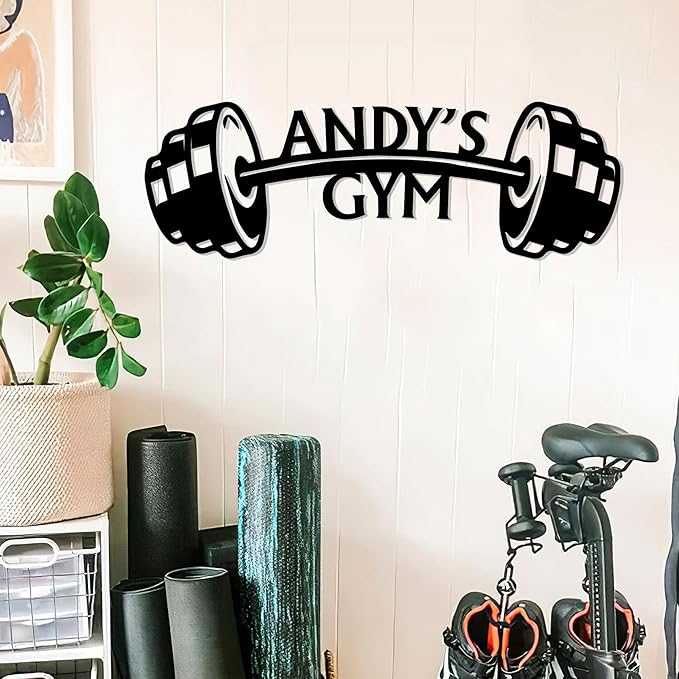 Luxury Personalized Gym Metal Sign, Custom Home Gym Sign, Home Gym Decorations, Gifts for Fitness Lovers, Workout Room Decor, Gym Signs for Home Gym, Christmas Gifts 5-StrideForce Fitness