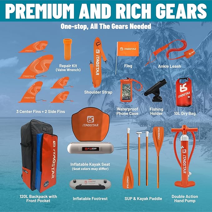 Journey 11'6" / 11'×34" / 11'×35" Extra Wide Paddle Board, One-Stop Premium SUP Board Accessories, Tailored Fins, Stable Inflatable Stand Up Paddle Boards for Youth/Adults of All Skill Levels-StrideForce Fitness