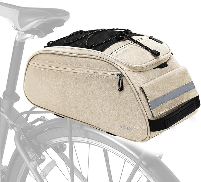MOSISO Bike Rack Bag, Waterproof Bicycle Trunk Pannier Rear Seat Pouch Cycling Bike Carrier Backseat Storage Luggage Saddle Shoulder Bag-StrideForce Fitness