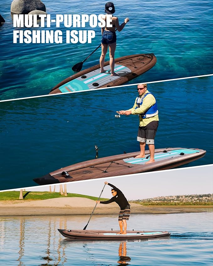 Highpi Inflatable Stand Up Paddle Board for Youth and Adults – Wide Sup with Premium Accessories, Blow Up Paddleboard for Surfing, Fishing, Yoga & More-StrideForce Fitness