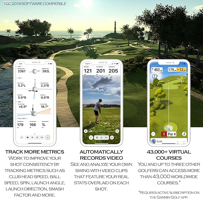 Garmin Approach R10 Portable Golf Launch Monitor | Take Your Game Home or Practice at The Driving Range | Track Metrics, Record Video or Play 43,000+ Courses with Signature Series Golf Towel-StrideForce Fitness