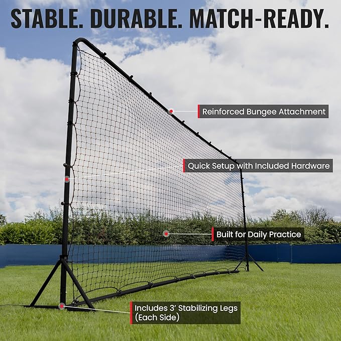 Trigon Sports Soccer Rebounder Net, 6’ x 12’ Bounce Back Net Soccer Goals for Backyard, Easy Setup, Kick Back Trainer for Passing, Ball Control & Volley Practice for Kids, Teens & Adults-StrideForce Fitness