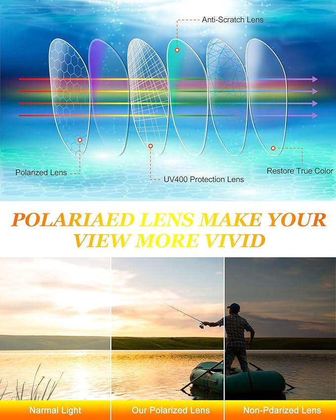 Frienda 6 Pack Polarized Sport Sunglasses for Men Multipack Fit over Glasses Pack Lot Set Men's Sport Fishing Eyeglasses-StrideForce Fitness