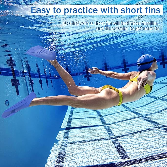 Gintenco Swim Fins, Kids Swim Training Fins for Lap Swimming, Travel Size Flippers with Mesh Bag, Silicone Swimming Fins for Kids Teens Adults Women Men-StrideForce Fitness