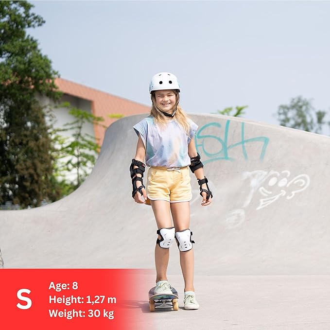 SKATEWIZ Skating Protective Gear Adults & Kids [6pc] incl. Knee Pads, Elbow Pads Wrist Guards for Roller Skating & Skateboarding-StrideForce Fitness